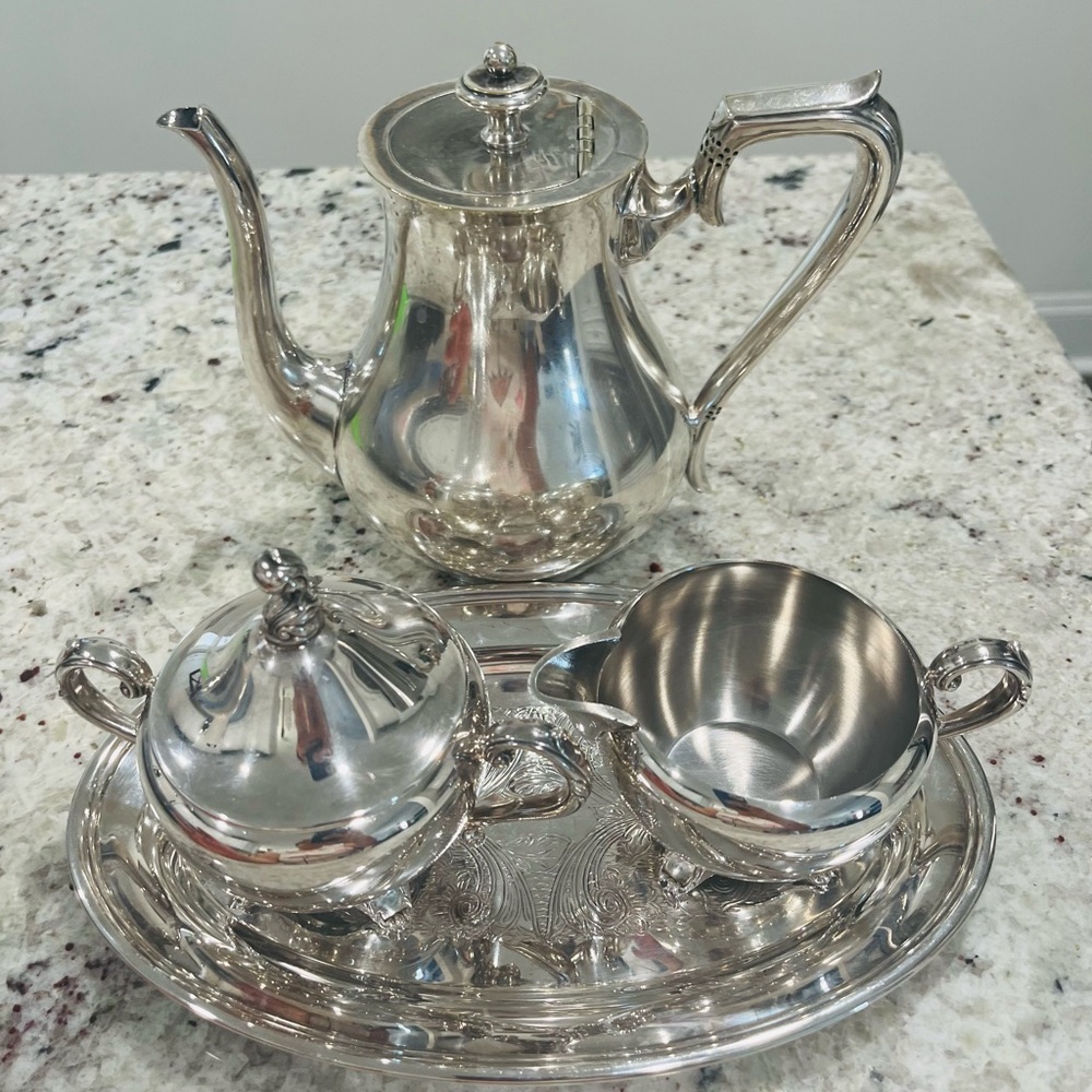 EUC Elegant Silver Tea Set
